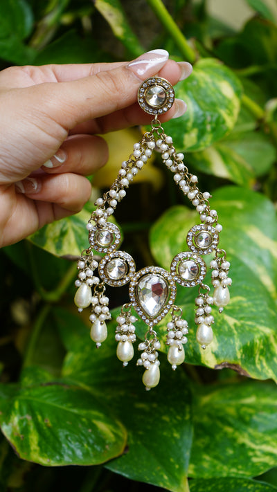 Kundan Teardrop Chaandbali Earrings