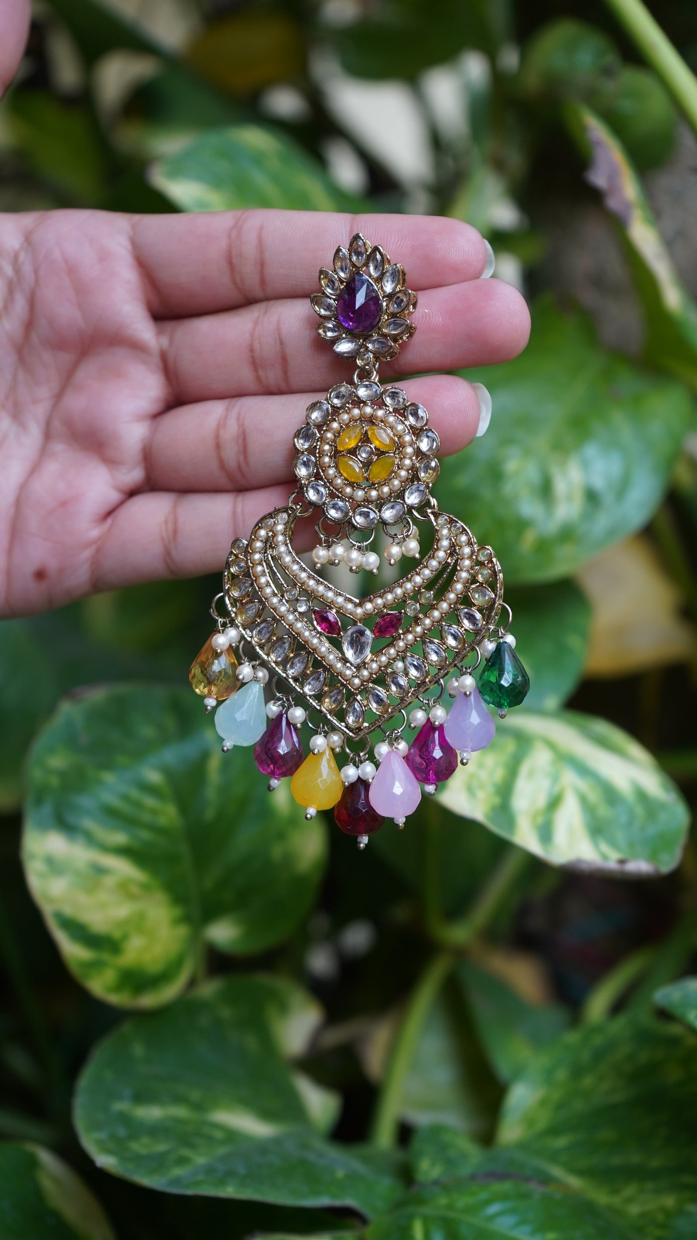 Noorika earrings in multicolor option, perfect for weddings and celebrations