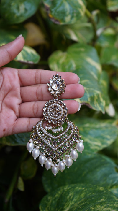 Kundan Teardrop Crown Danglers