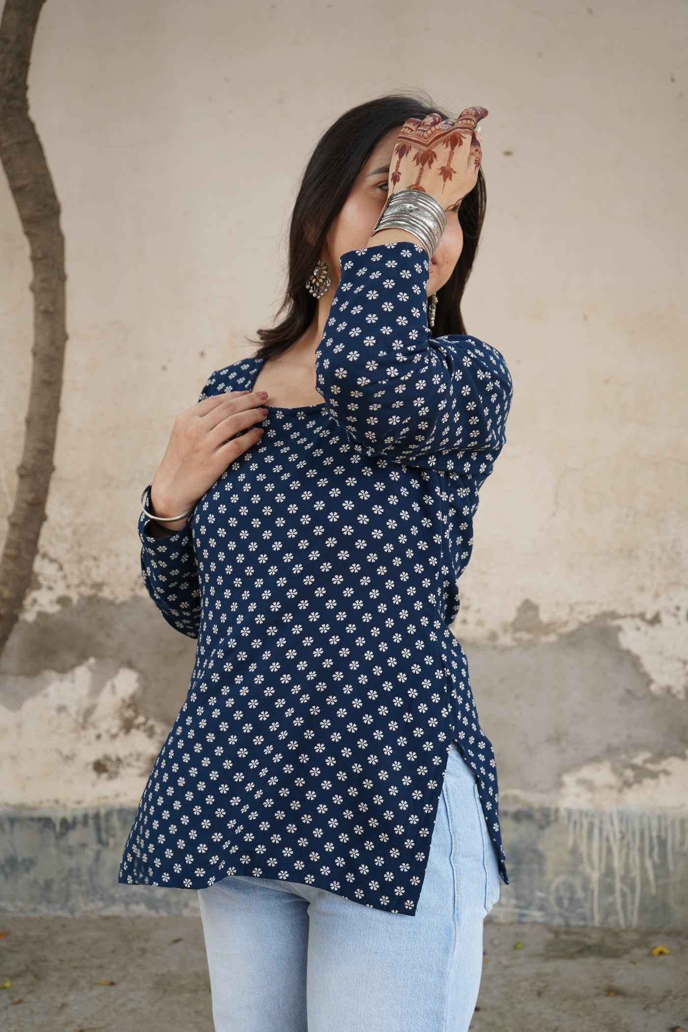 Indigo Blue Short kurti